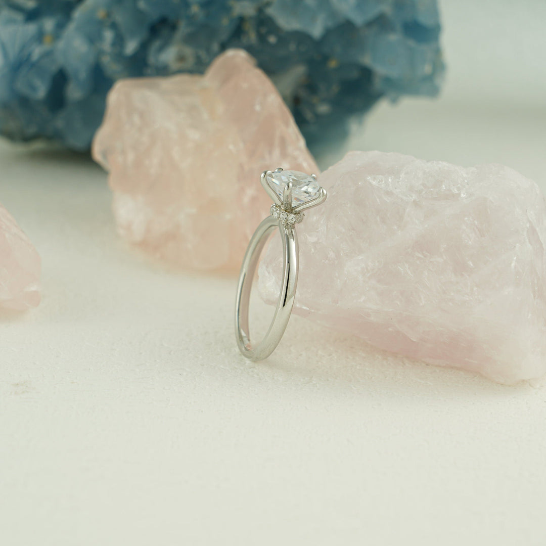 1.0CT Heart Cut Hidden Halo IGI Certified Lab Grown Diamond Engagement Ring For Her