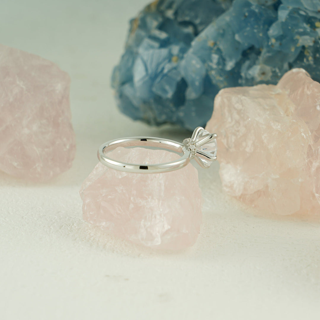 1.0CT Heart Cut Hidden Halo IGI Certified Lab Grown Diamond Engagement Ring For Her