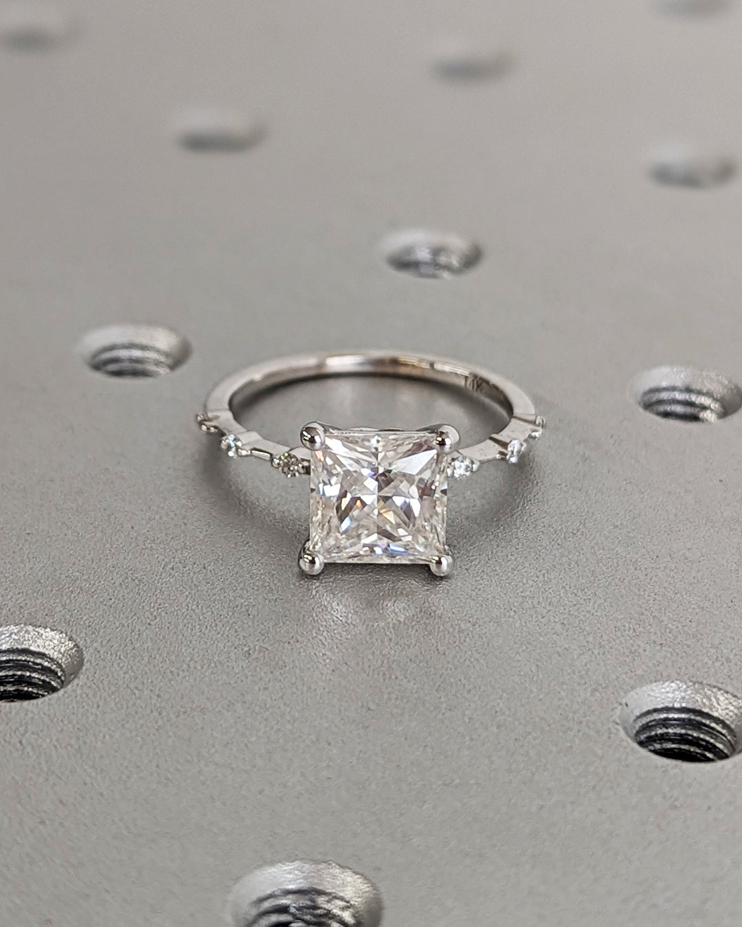 2.0CT Princess Lab Grown Petite Pave Diamond Engagement Ring Anniversary Gift For Women