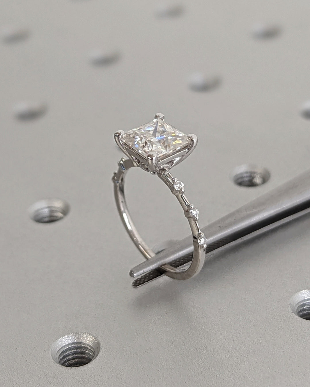 2.0CT Princess Lab Grown Petite Pave Diamond Engagement Ring Anniversary Gift For Women