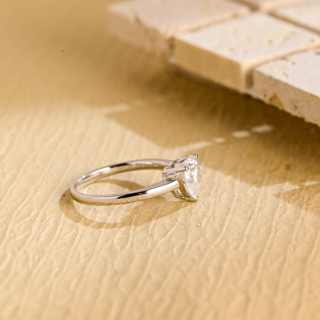 1.0CT Heart Cut Lab Grown Diamond Solitaire Engagement Ring For Her