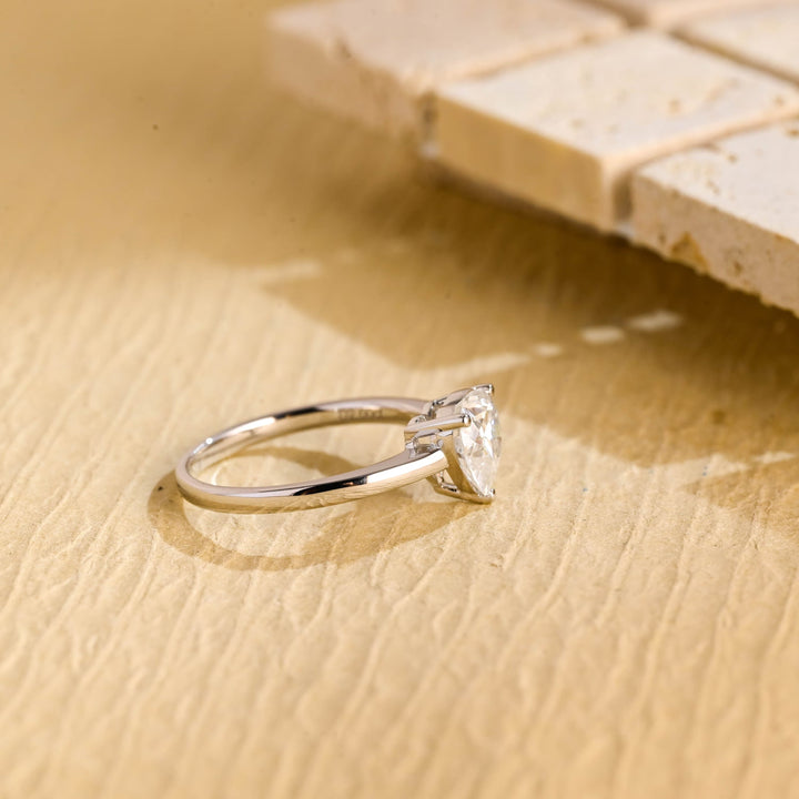 1.0CT Heart Cut Lab Grown Diamond Solitaire Engagement Ring For Her