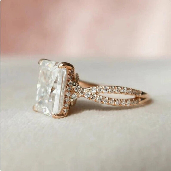 2.50CT Radiant Cut Infinity Lab Grown Diamond Hidden Halo Engagement Ring