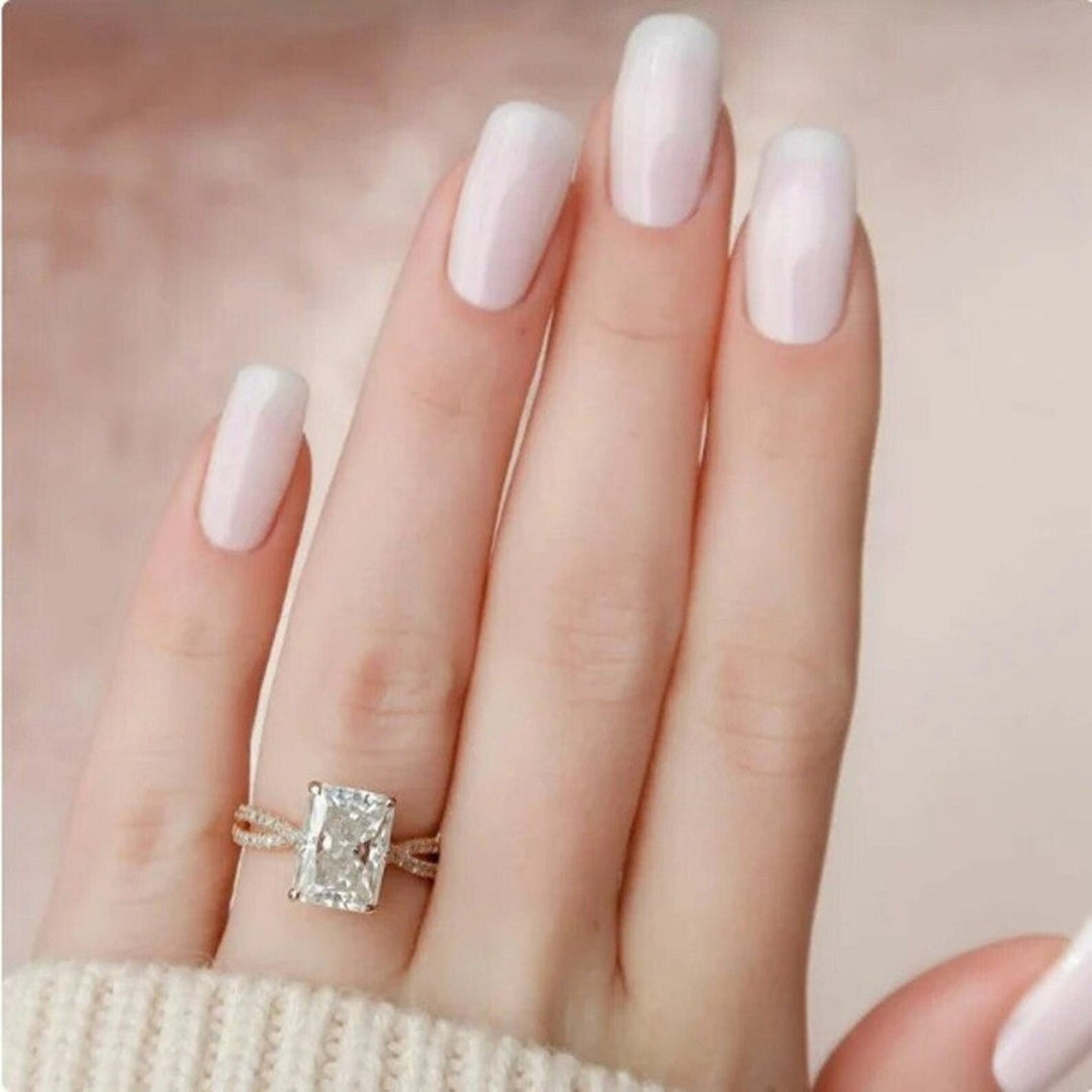 2.50CT Radiant Cut Infinity Lab Grown Diamond Hidden Halo Engagement Ring