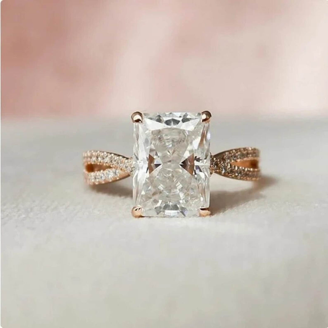 2.50CT Radiant Cut Infinity Lab Grown Diamond Hidden Halo Engagement Ring