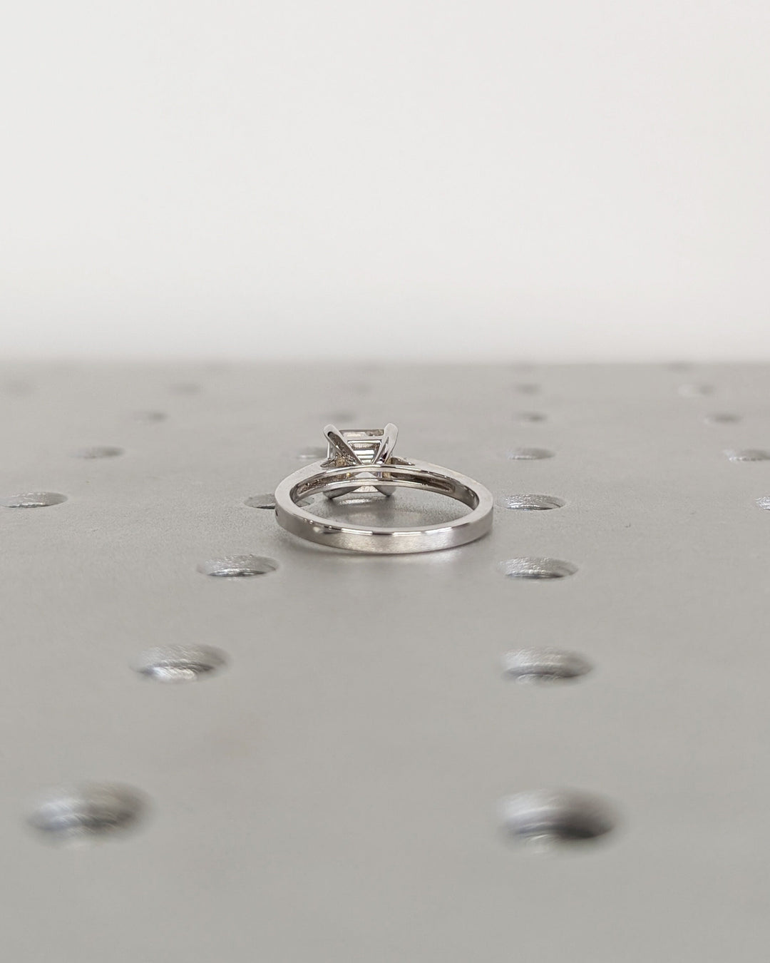 1.50CT Asscher Cut Channel Lab Grown Diamond Engagement Ring Simple Promise Ring