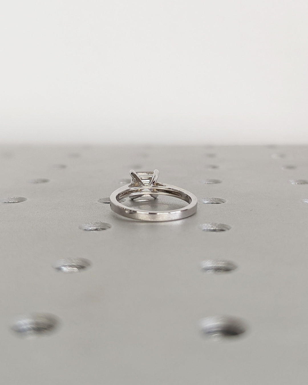 1.50CT Asscher Cut Channel Lab Grown Diamond Engagement Ring For Women