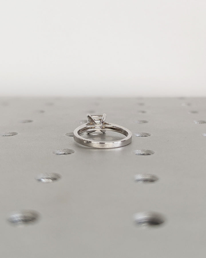 1.50CT Asscher Cut Channel Lab Grown Diamond Engagement Ring For Women