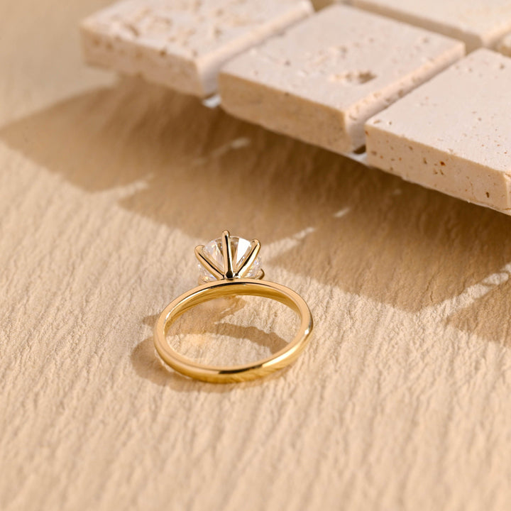 1.50CT Round Cut Solitaire Lab Grown Diamond Engagement Ring, Minimalist Wedding Ring