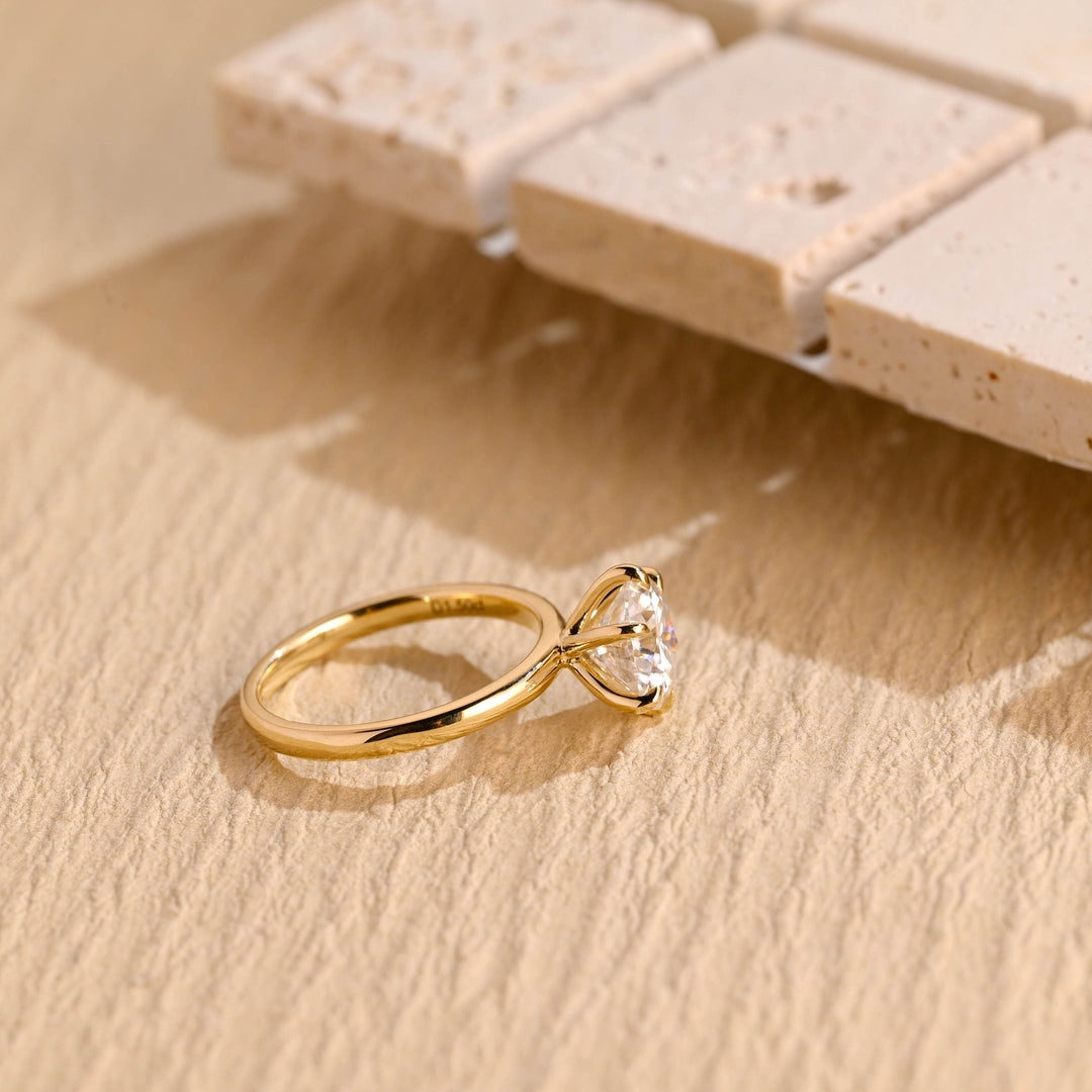 1.50CT Round Cut Solitaire Lab Grown Diamond Engagement Ring, Minimalist Wedding Ring