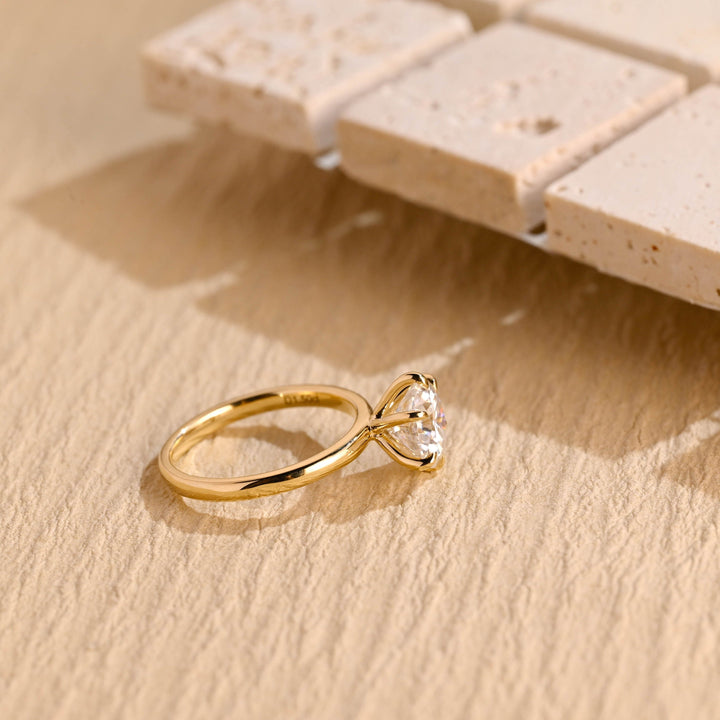 1.50CT Round Cut Solitaire Lab Grown Diamond Engagement Ring, Minimalist Wedding Ring