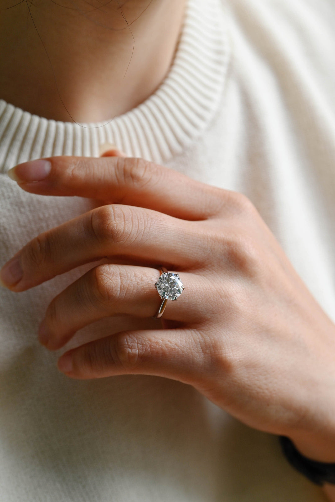 1.50CT Round Cut Solitaire Lab Grown Diamond Engagement Ring For Women