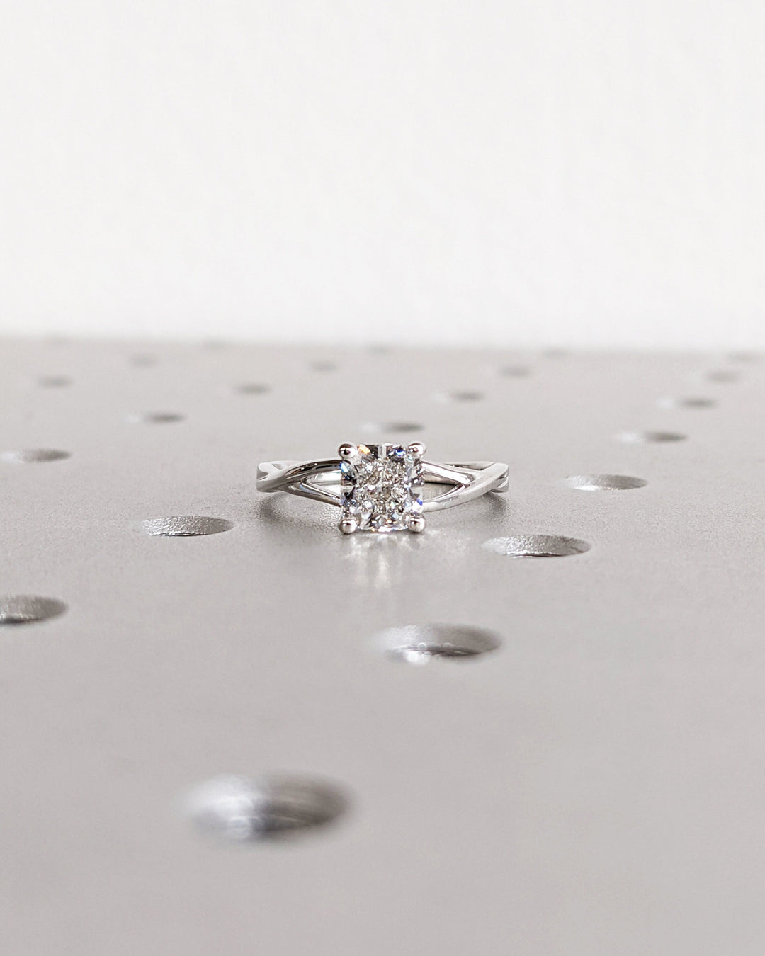 1.0CT Cushion Lab Grown Split Shank Diamond Engagement Ring Unique Twisted Band