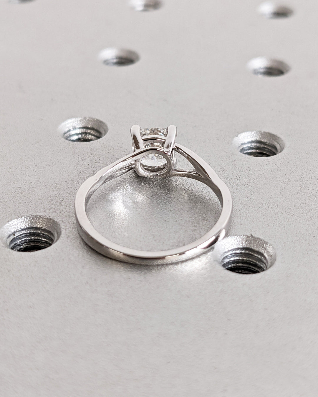 1.0CT Cushion Lab Grown Split Shank Diamond Engagement Ring Unique Twisted Band