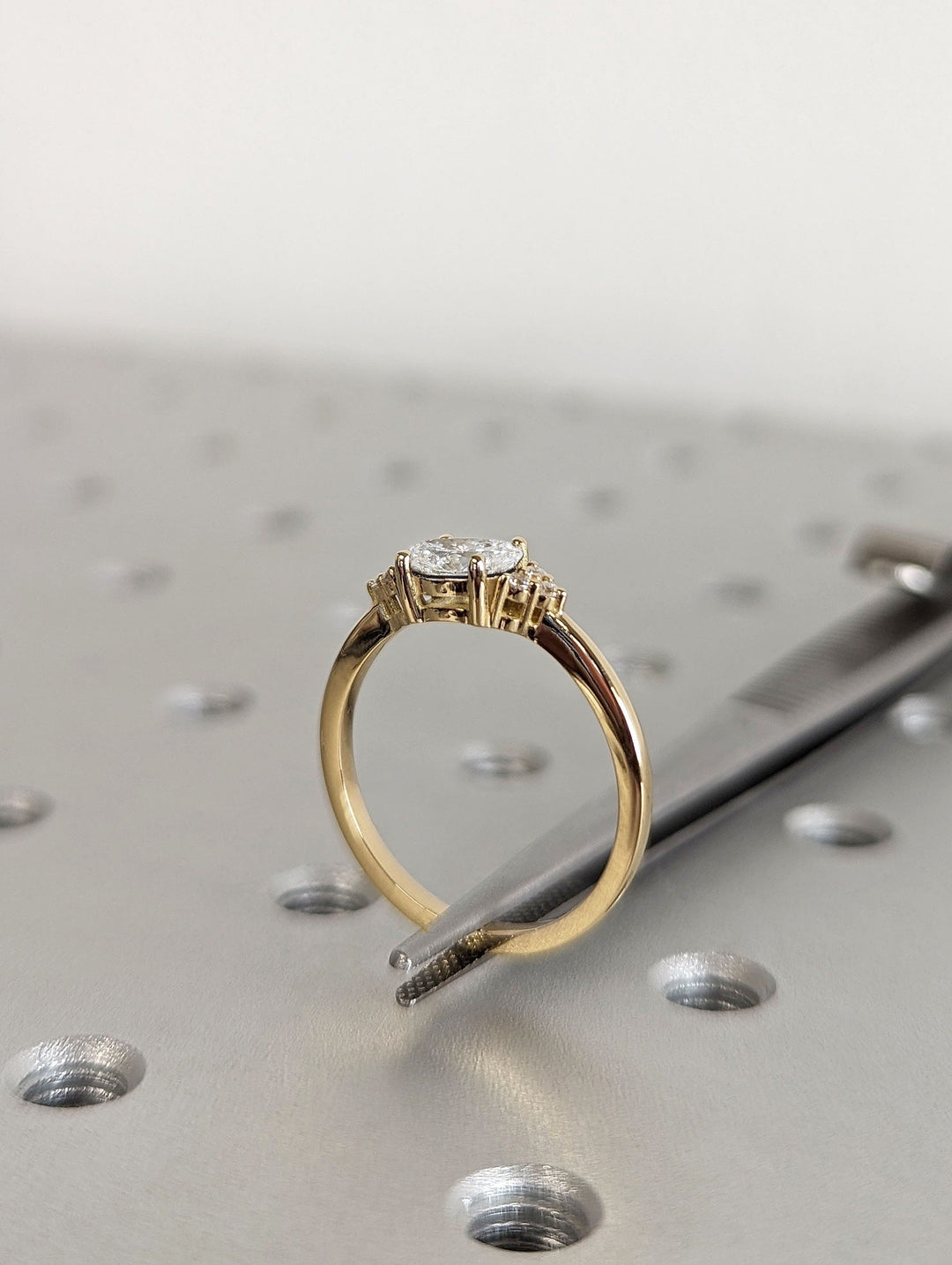 1.0CT East West Oval Cut Cluster Lab Grown Diamond Engagement Ring For Women