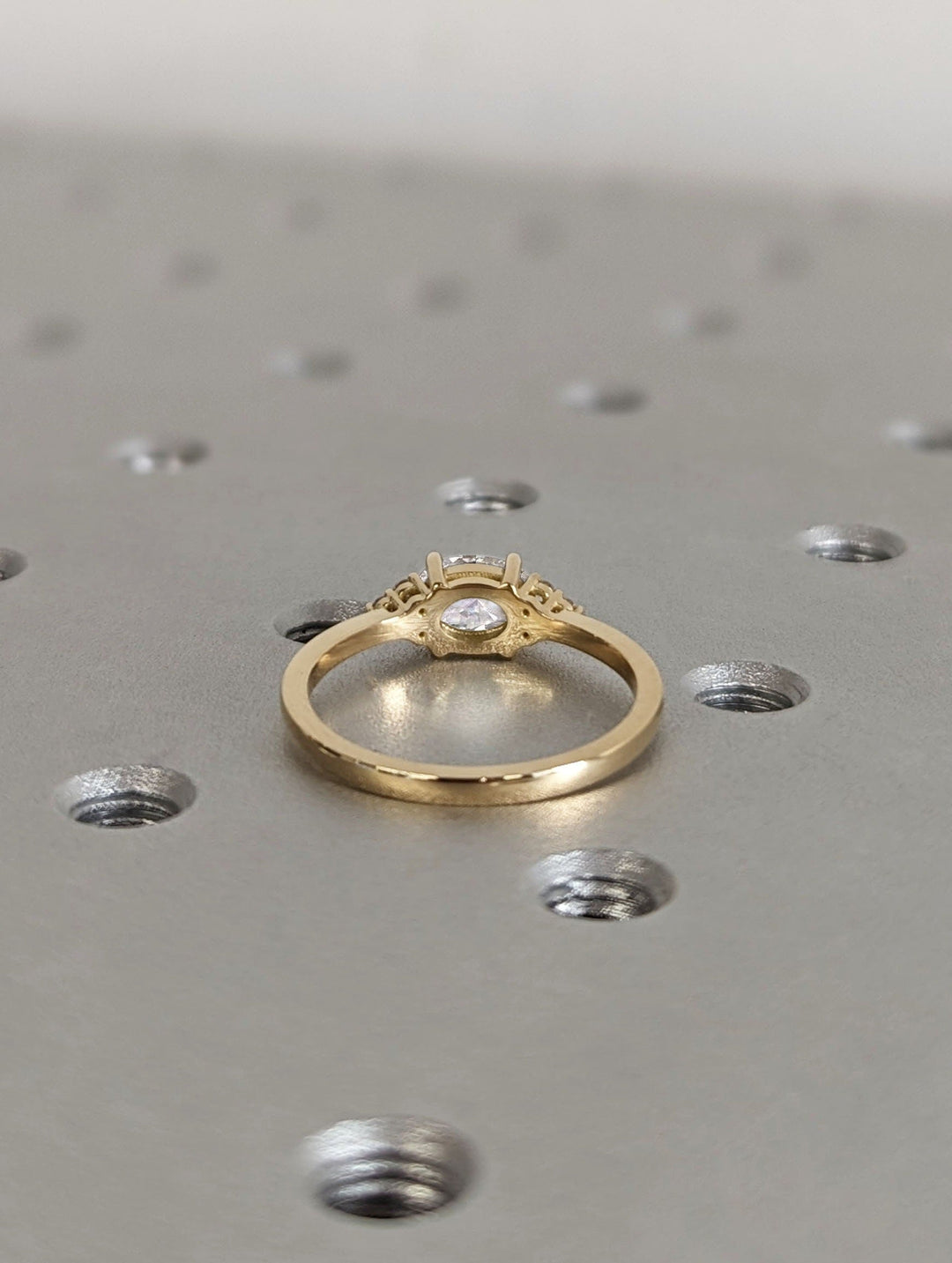 1.0CT East West Oval Cut Cluster Lab Grown Diamond Engagement Ring For Women