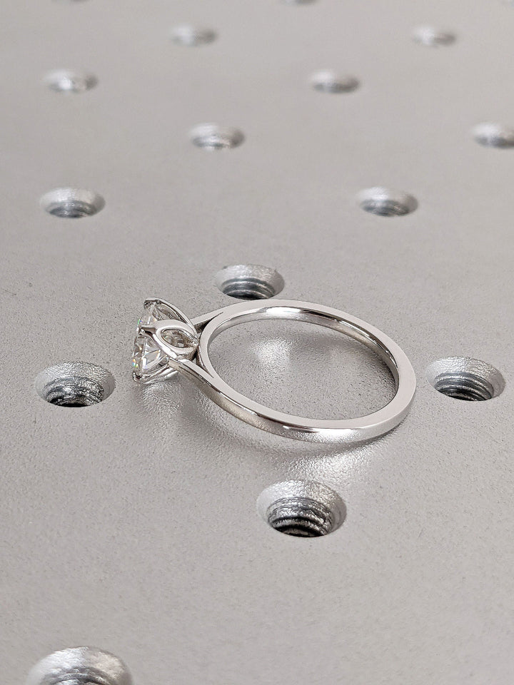 1.0CT Round Cut Solitaire Diamond Lab Grown Engagement Ring For Women