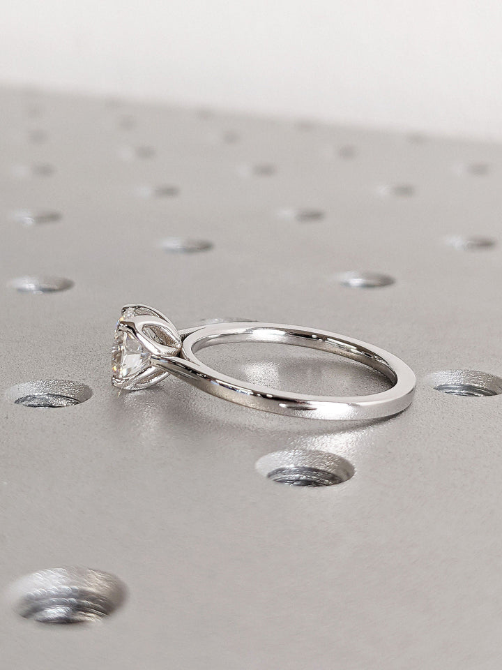 1.0CT Round Cut Solitaire Diamond Lab Grown Engagement Ring For Women