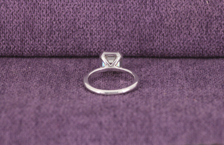 1.50CT Asscher Cut Bezel Set Lab Grown Diamond Engagement Ring