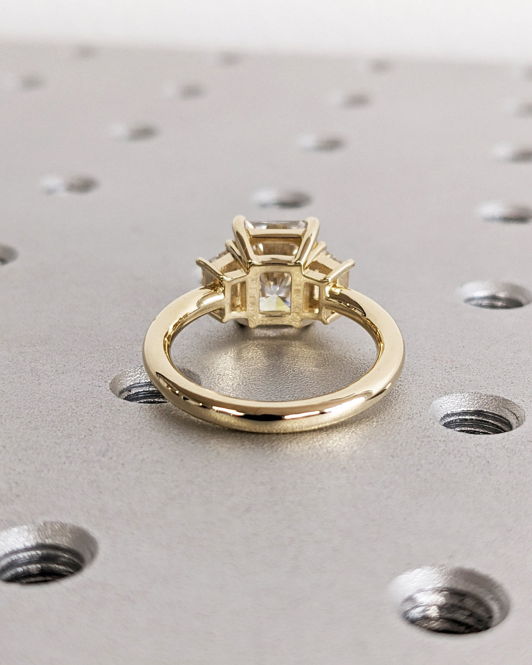 2.50CT Radiant Cut 3 Stone Lab Grown Diamond Engagement Ring For Women