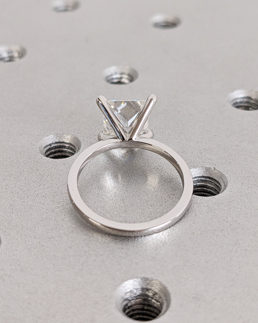 2.0CT Princess Diamond Engagement Ring Simple Lab Made Diamond Solitaire Ring Women