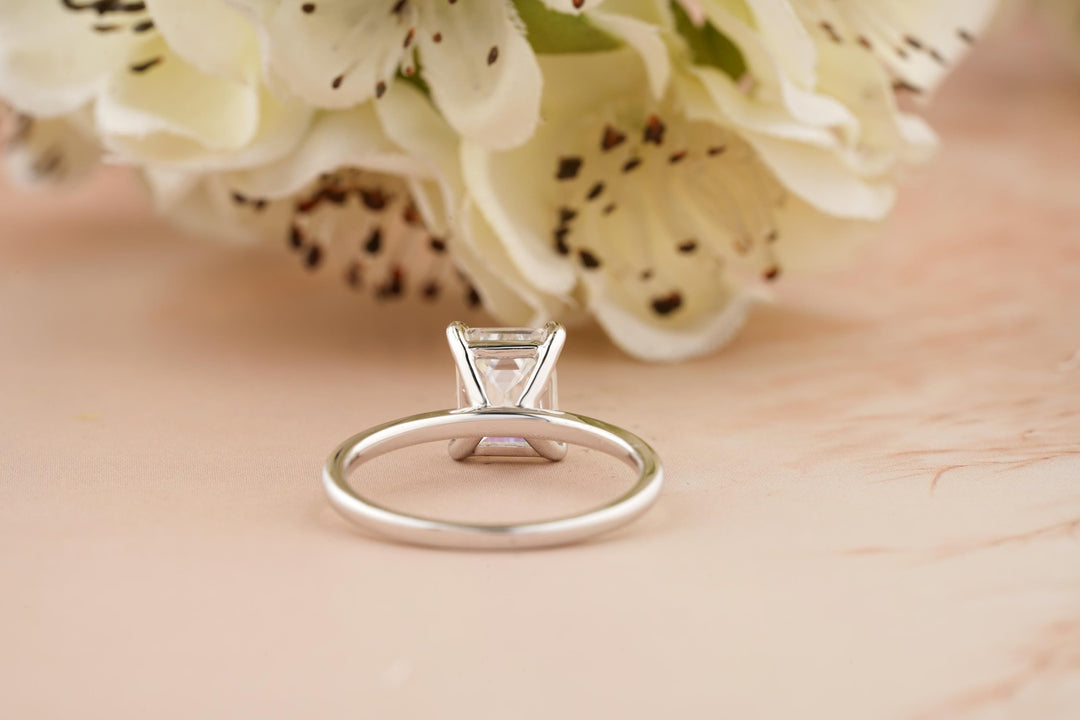 2.50CT Emerald Cut Solitaire Lab Grown Diamond Engagement Ring For Women