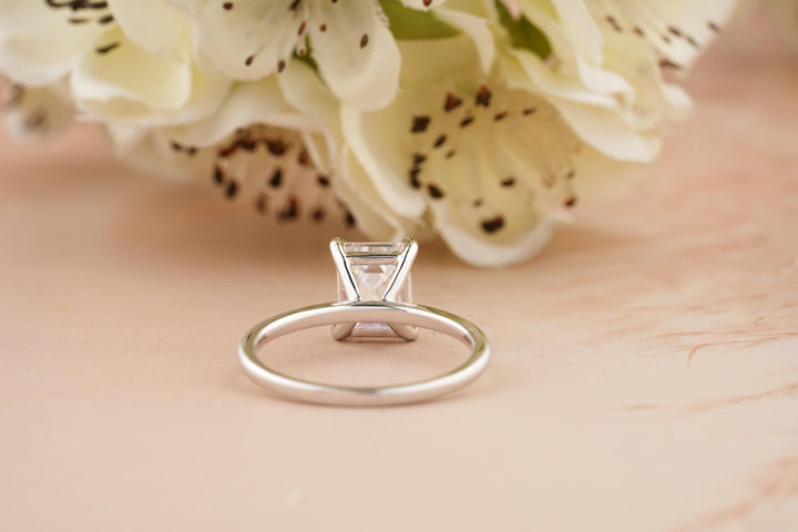 2.50CT Emerald Cut Solitaire Lab Grown Diamond Engagement Ring For Women