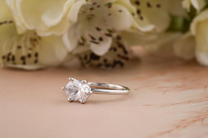 1.50CT East West Oval Lab Grown Solitaire Diamond Engagement Ring For Women