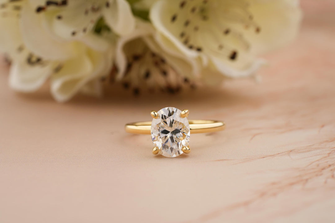 1.50CT Oval Cut Solitaire Lab Grown Diamond Engagement Ring For Women