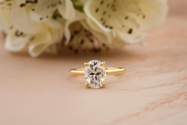 1.50CT Oval Cut Solitaire Lab Grown Diamond Engagement Ring For Women