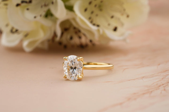 1.50CT Oval Cut Solitaire Lab Grown Diamond Engagement Ring For Women