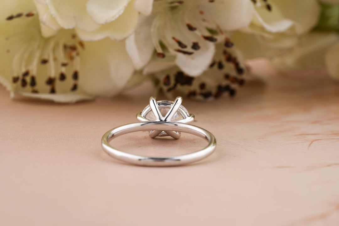 1.50CT East West Oval Cut Solitaire Cut Lab Grown Diamond Engagement Ring