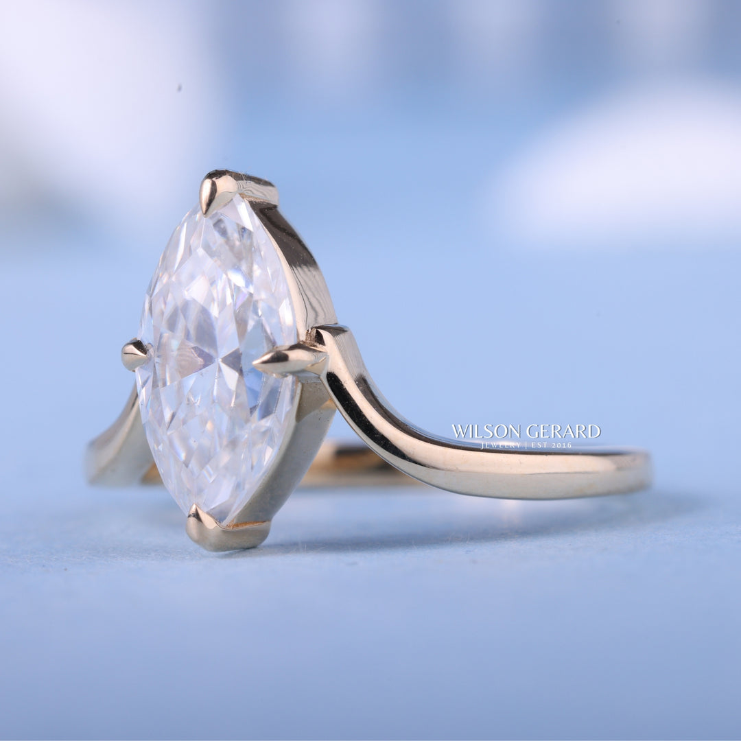 1.0CT-2.0CT Marquise E/VS Lab Grown Unique Diamond Rings Classy Engagement