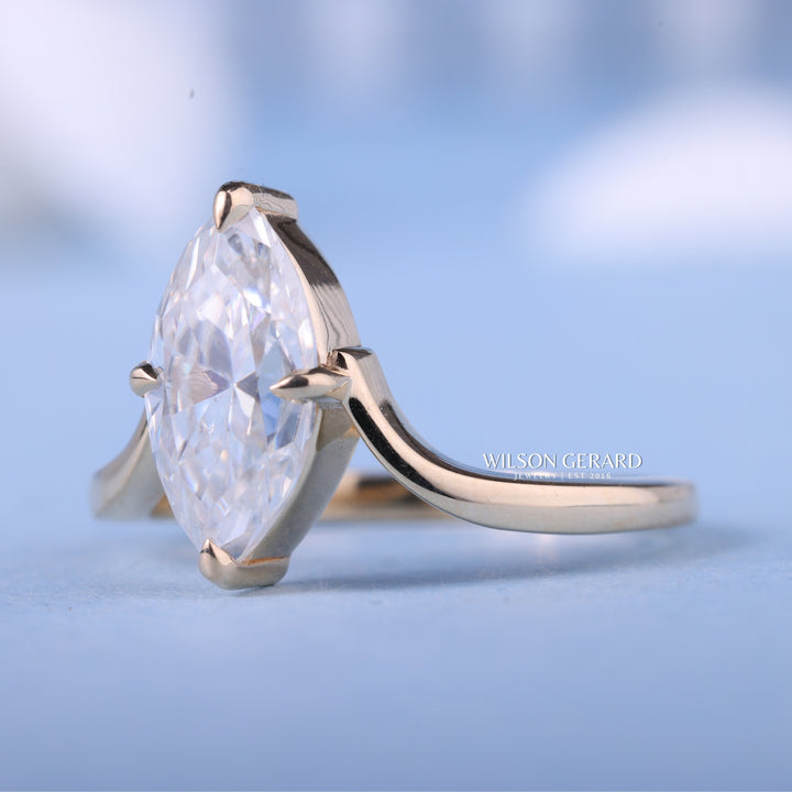 1.0CT-2.0CT Marquise E/VS Lab Grown Unique Diamond Rings Classy Engagement