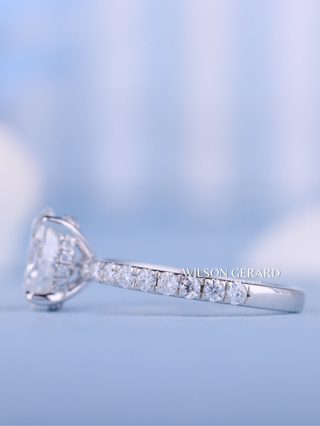 1.50CT Oval E/VS1 Lab Grown Diamond Hidden Halo Pave Engagement Ring