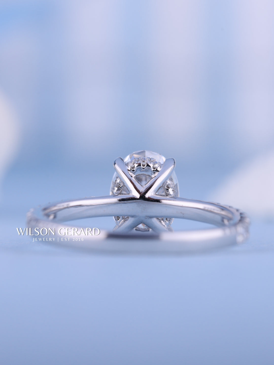 1.50CT Oval E/VS1 Lab Grown Diamond Hidden Halo Pave Engagement Ring
