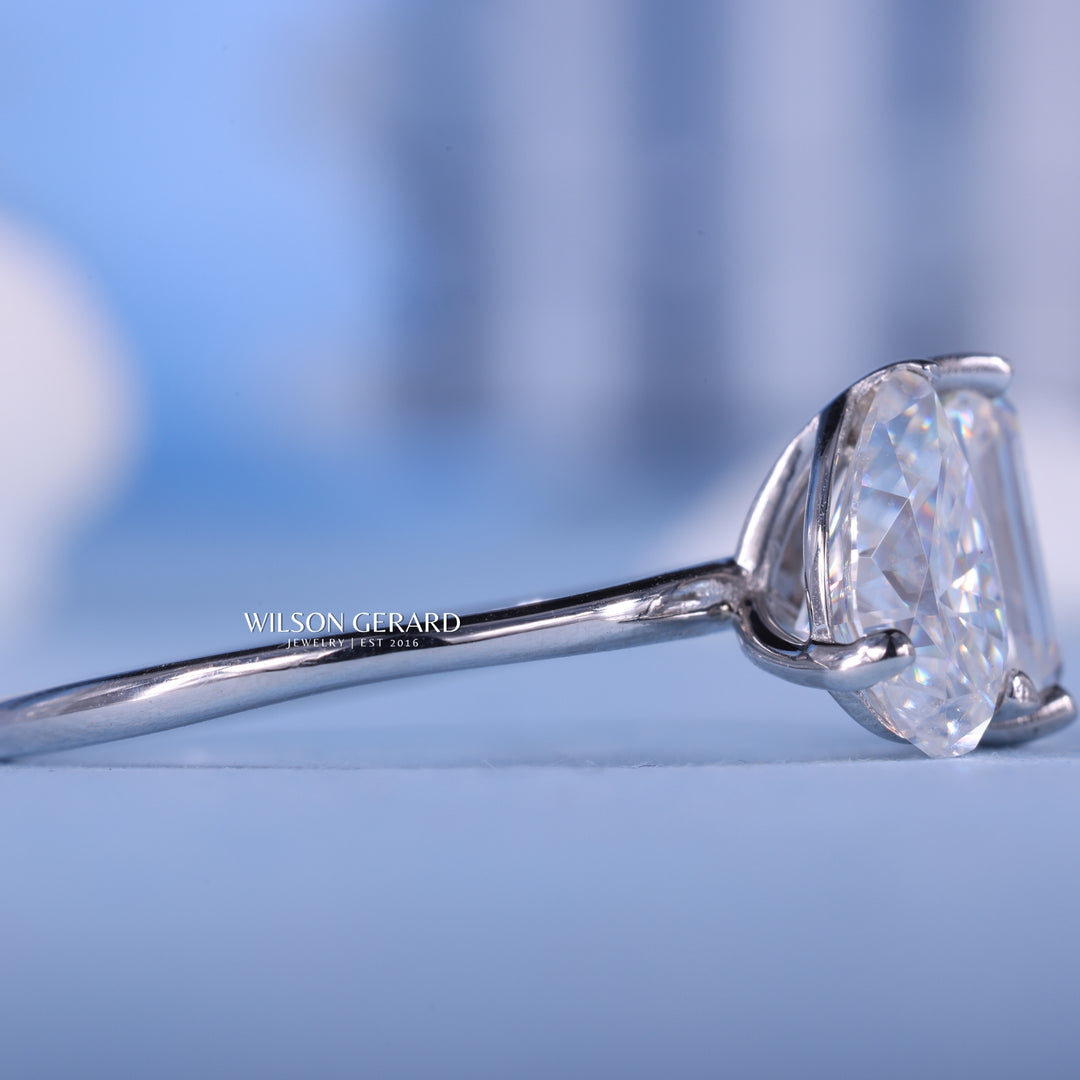 1.0CT Emerald & Pear E/VS1 CVD Diamond Toi Et Moi Engagement Ring