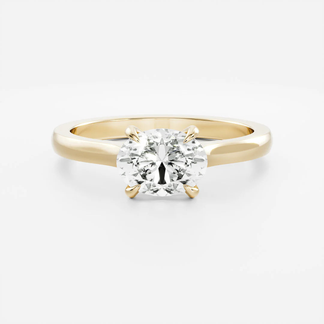 0.5ct east west oval IGI lab grown diamond cathedral ring USA