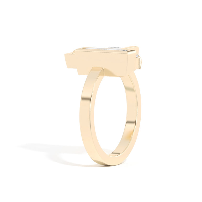 Asscher Cut Lab Diamond Engagement Ringc