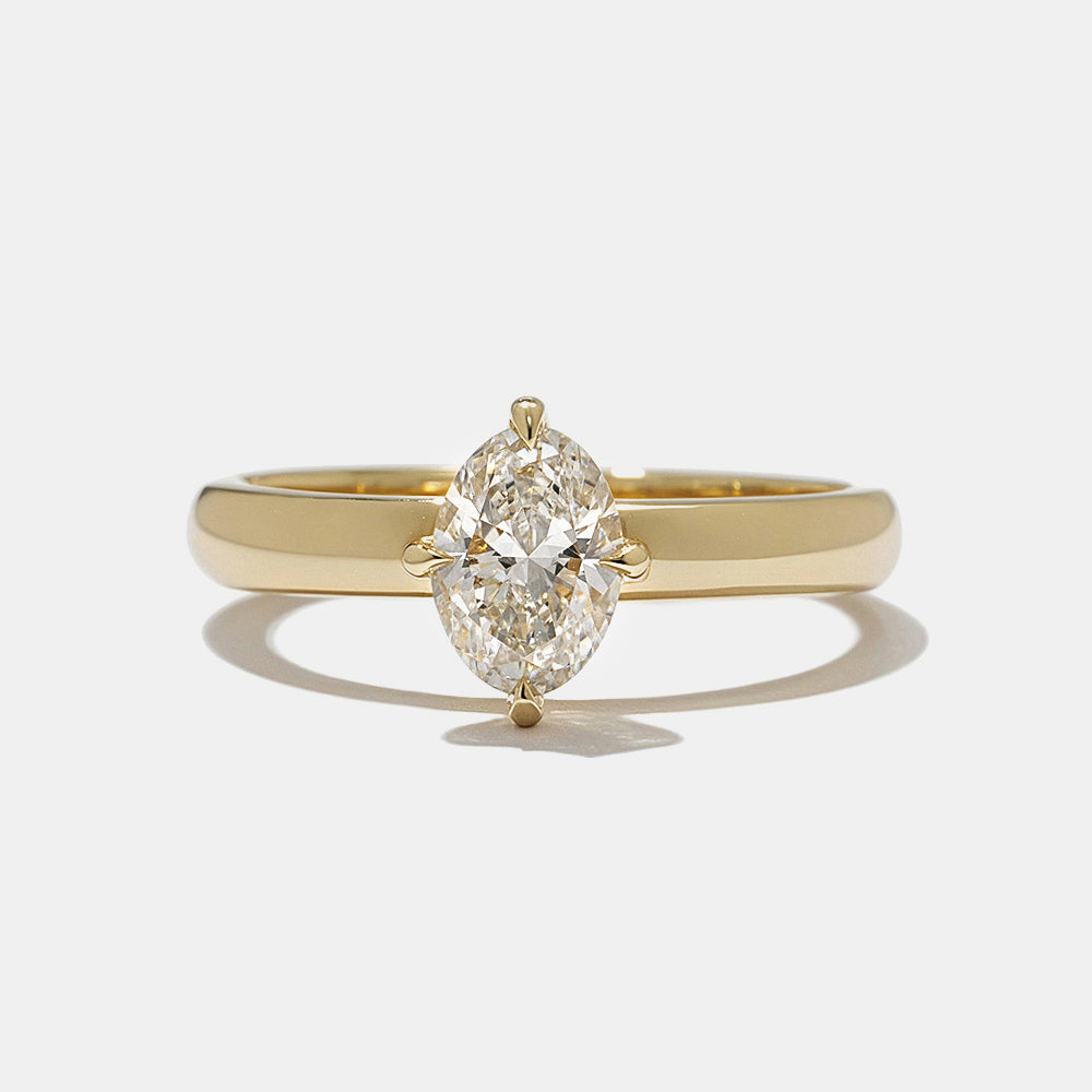 oval cut lab grown diamond solitaire engagement ring 0.75 carat E VS1 USA