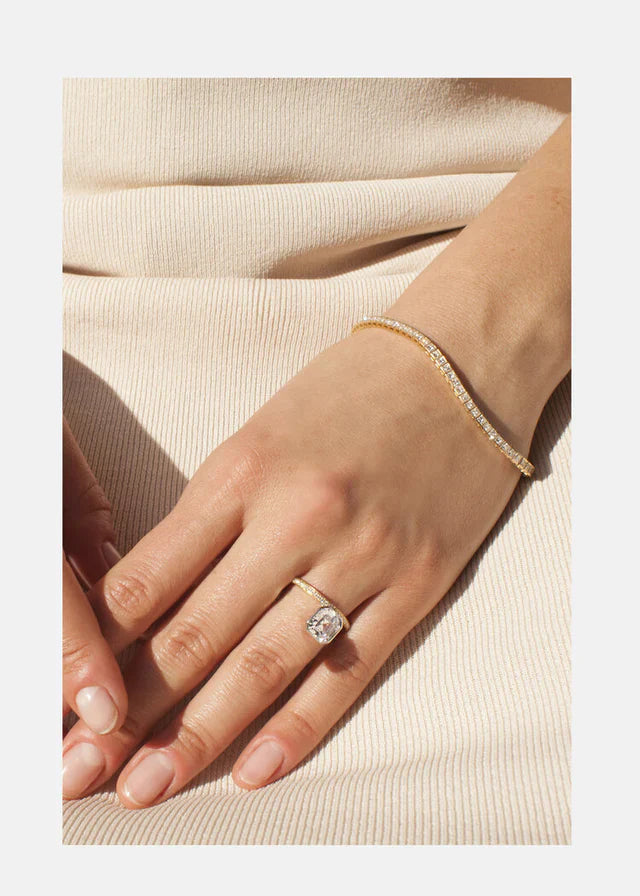 2.0ct Bezel Set Asscher Floating E/VS Lab Grown Diamond Unique Pave Engagement Ring With Wedding Band