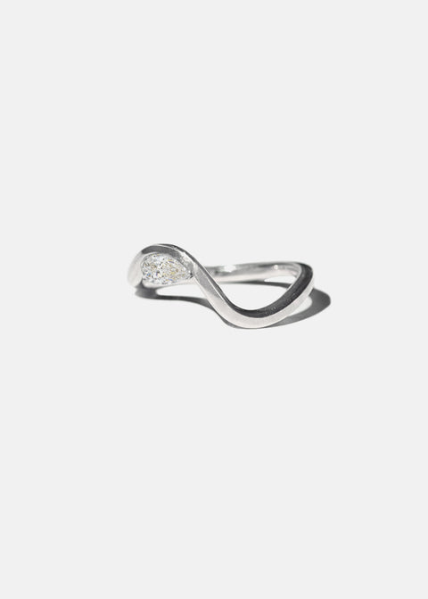 Pear Lab Grown Diamond Unique Curved Wedding Band
