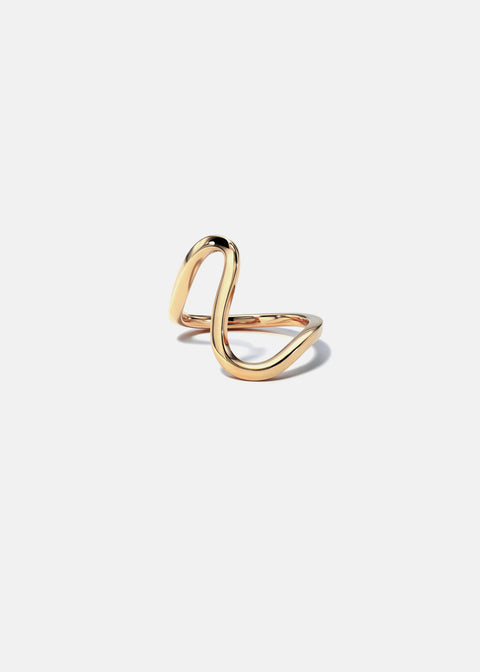 Solid Gold Unique Curved Wedding Band