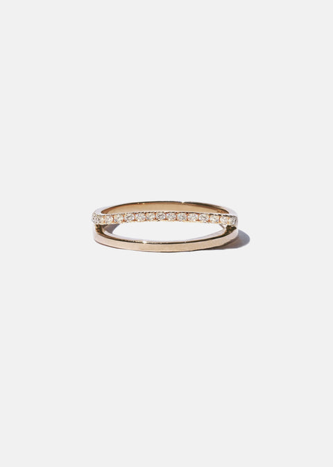 Round Pave Double Band Lab Grown Diamond Wedding Band