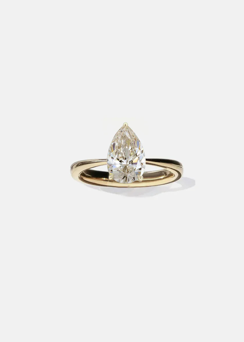 1.50CT Pear E/VS Lab Grown Diamond Unique Solitaire Engagement Ring With Wedding Band