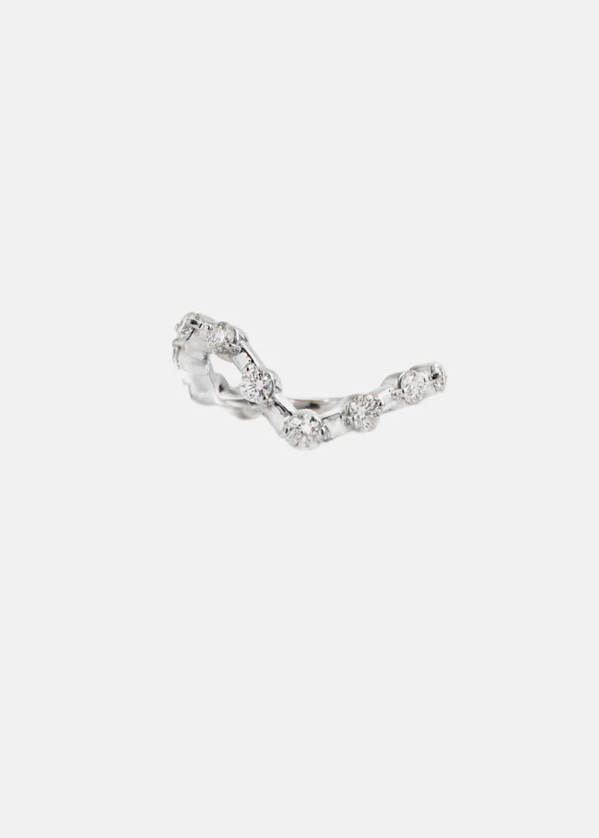 1.0CT Pear E/VS CVD Diamond Curved Band Engagement Ring With Wedding Band