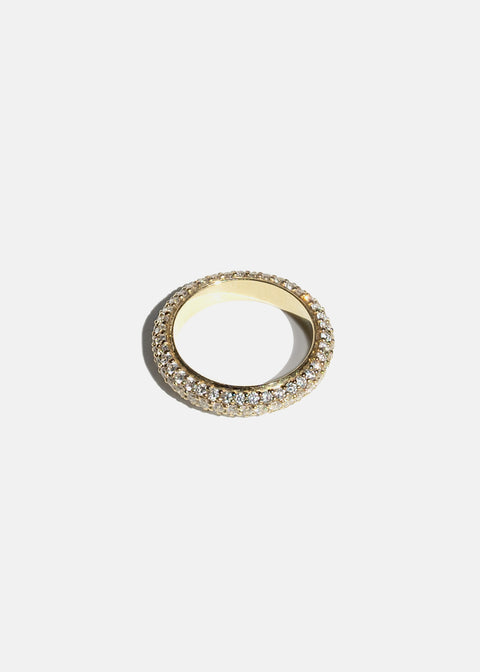 Round Lab Grown Diamond Three Side Pave Full Eternity Wedding Band