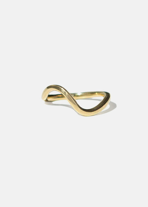 Simple Unique Curved Wedding Band For Women