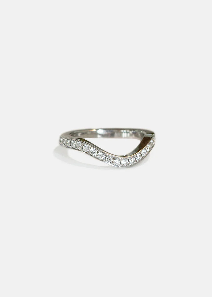 1.0CT Oval E/VS CVD Diamond Half Bezel Curved Engagement Ring With Wedding Band