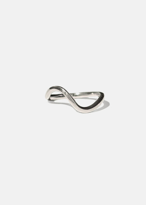 Simple Unique Curved Wedding Band For Women